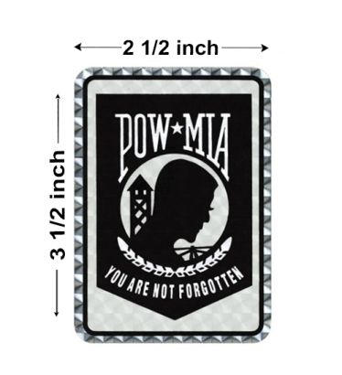 POW/MIA Reflective Decal- 2 1/2"x3-1/2"