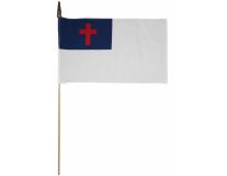 12"x18" Christian Mounted Flag with Gold Spear