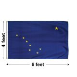 4'x6' Alaska Indoor Nylon Flag 