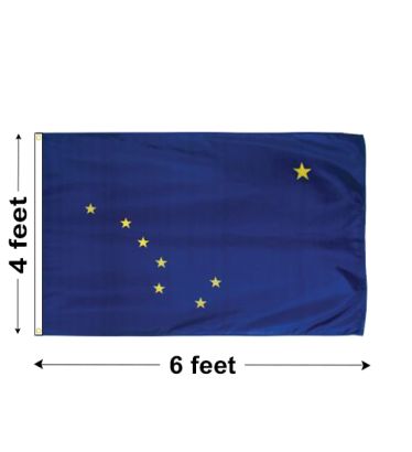 4'x6' Alaska Indoor Nylon Flag 