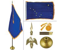 Alaska 8' Heavy Oak Indoor Flag Kit