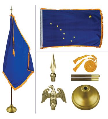 Alaska 8' Heavy Oak Indoor Flag Kit