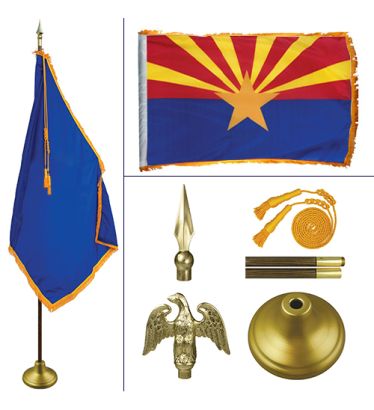 Arizona 8' Heavy Oak Indoor Flag Kit