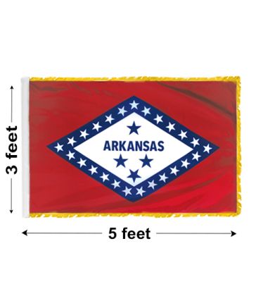 3'x5' Arkansas Indoor Nylon Flag 