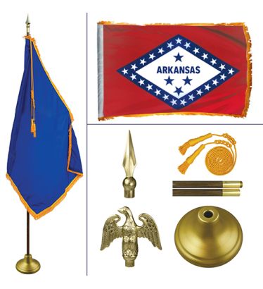 Arkansas 8' Heavy Oak Indoor Flag Kit