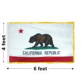 4'x6' California Indoor Nylon Flag 