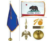 California 8' Heavy Oak Indoor Flag Kit