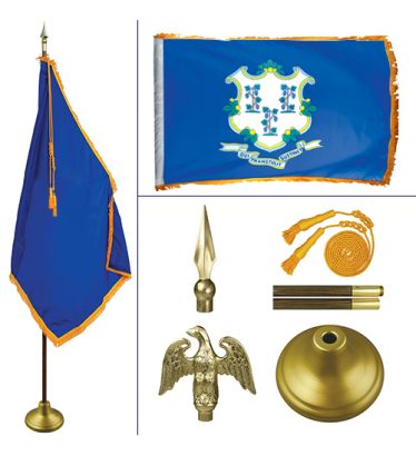 Connecticut 8' Heavy Oak Indoor Flag Kit