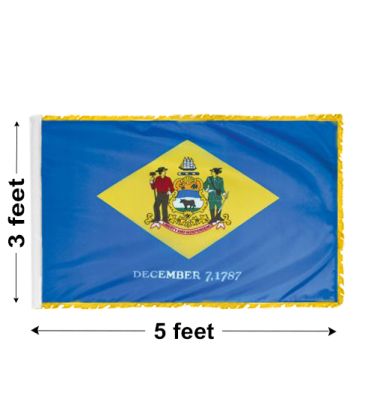 3'x5' Delaware Indoor Nylon Flag 