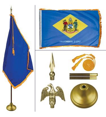 Delaware 8' Heavy Oak Indoor Flag Kit