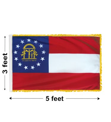 3'x5' Georgia Indoor Nylon Flag 