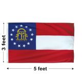 3'x5' Georgia Polyester Outdoor Flag