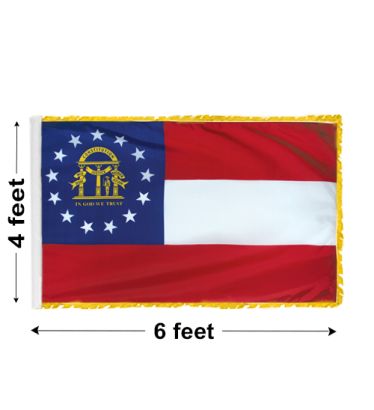 4'x6' Georgia Indoor Nylon Flag 