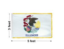 3'x5' Illinois Indoor Nylon Flag 