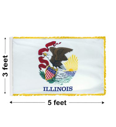 3'x5' Illinois Indoor Nylon Flag 