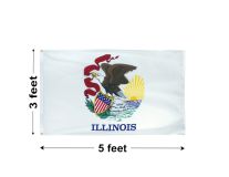 3'x5' Illinois Nylon Outdoor Flag