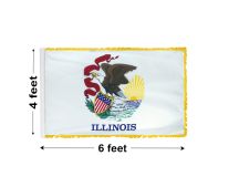 4'x6' Illinois Indoor Nylon Flag 