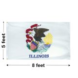 5'x8' Illinois Polyester Outdoor Flag