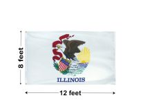 8'x12' Illinois Nylon Outdoor Flag