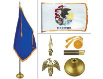 Illinois 8' Heavy Oak Indoor Flag Kit