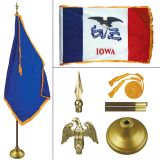 Iowa 8' Heavy Oak Indoor Flag Kit