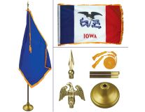 Iowa 8' Heavy Oak Indoor Flag Kit