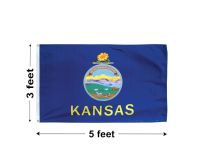 3'x5' Kansas Indoor Nylon Flag 