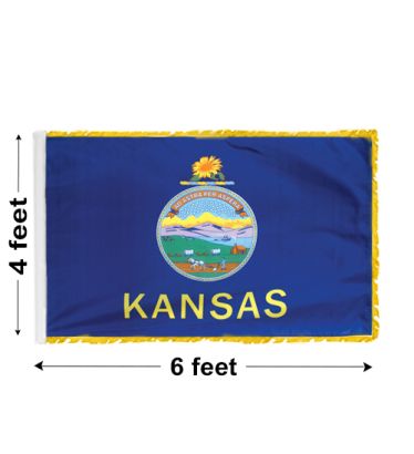 4'x6' Kansas Indoor Nylon Flag 