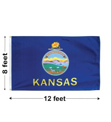 8'x12' Kansas Nylon Outdoor Flag