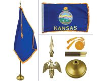 Kansas 8' Heavy Oak Indoor Flag Kit