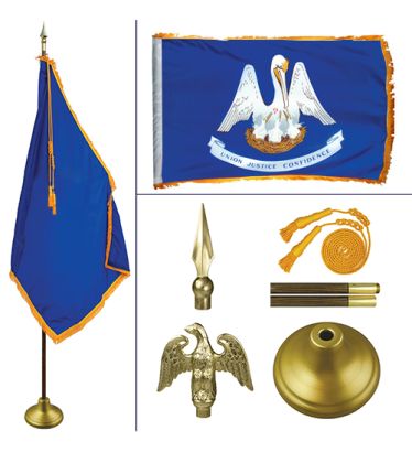 Louisiana 8' Heavy Oak Indoor Flag Kit