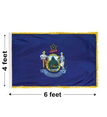 4'x6' Maine Indoor Nylon Flag 