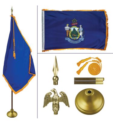 Maine 8' Heavy Oak Indoor Flag Kit