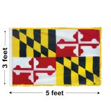 3'x5' Maryland Indoor Nylon Flag 