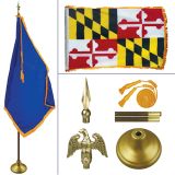 Maryland 8' Heavy Oak Indoor Flag Kit