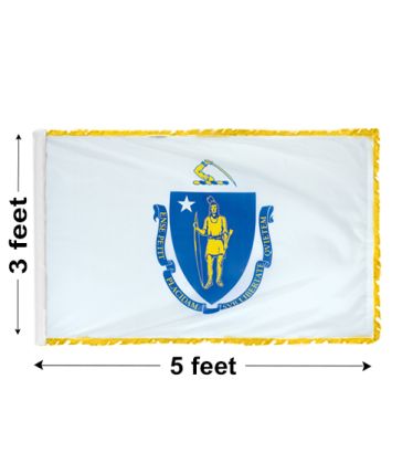 3'x5' Massachusetts Indoor Nylon Flag 