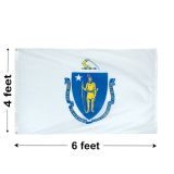 4'x6' Massachusetts Nylon Outdoor Flag