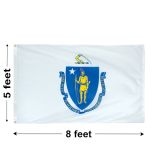 5'x8' Massachusetts Nylon Outdoor Flag