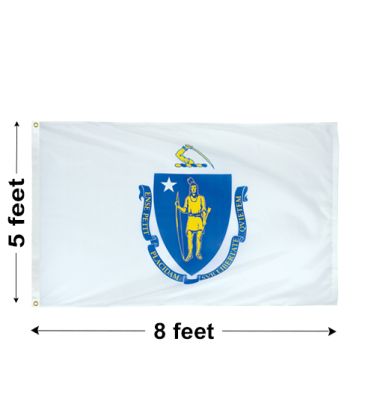 5'x8' Massachusetts Nylon Outdoor Flag