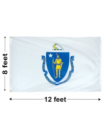 8'x12' Massachusetts Nylon Outdoor Flag