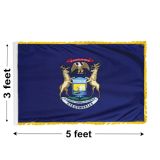 3'x5' Michigan Indoor Nylon Flag 