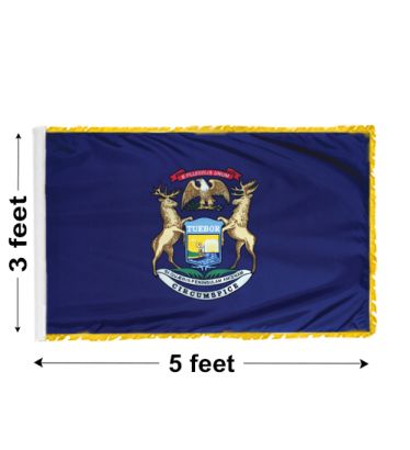 3'x5' Michigan Indoor Nylon Flag 