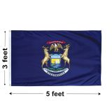 3'x5' Michigan Nylon Outdoor Flag