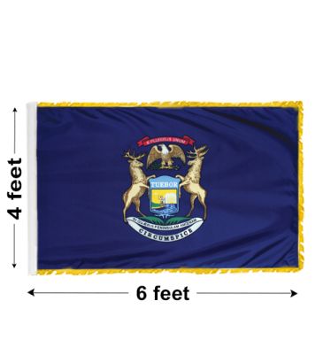 4'x6' Michigan Indoor Nylon Flag 