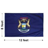 8'x12' Michigan Nylon Outdoor Flag