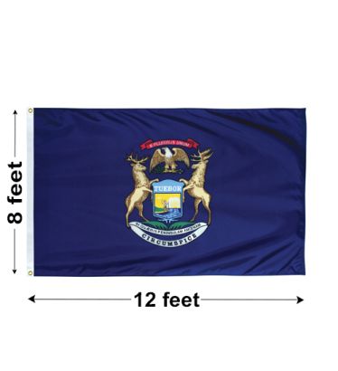 8'x12' Michigan Nylon Outdoor Flag