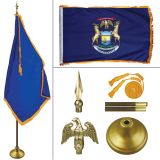 Michigan 8' Heavy Oak Indoor Flag Kit