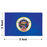 3'x5' Minnesota Nylon Outdoor Flag