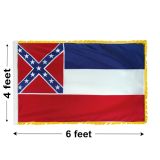 4'x6' Mississippi Indoor Nylon Flag 