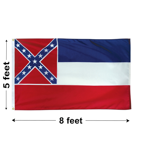 5'x8' Mississippi Polyester Outdoor Flag - Mississippi Flags | Tuff ...